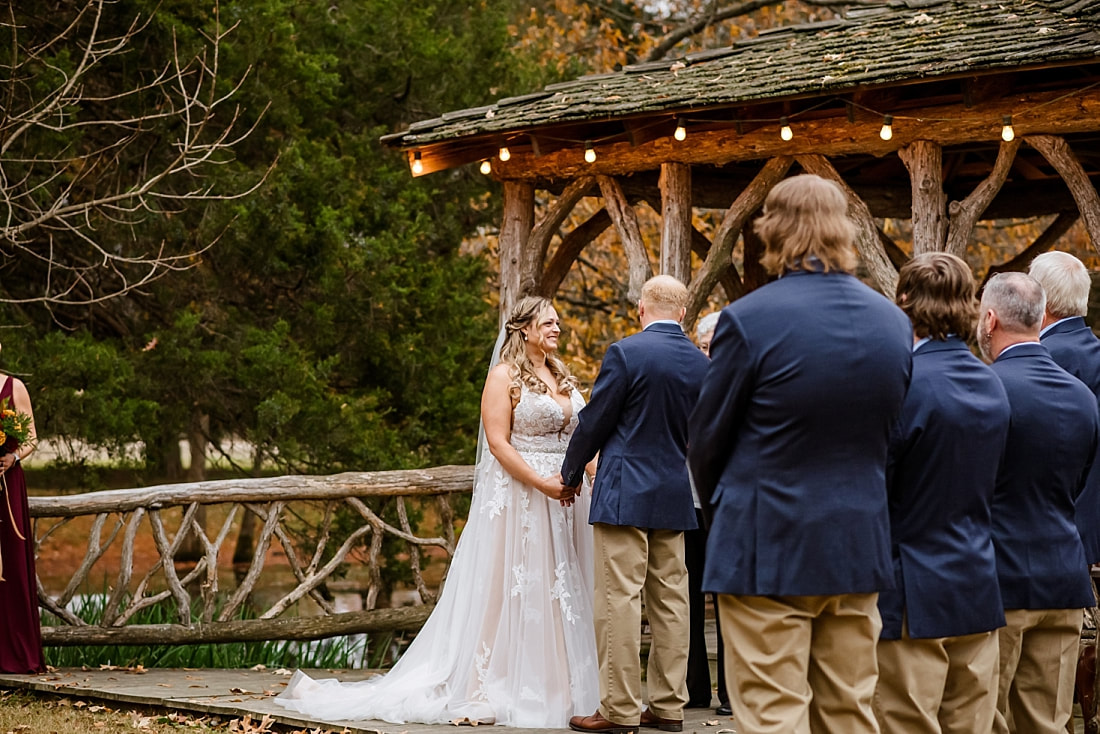 Rustic wedding ceremony at Green Frog Farm